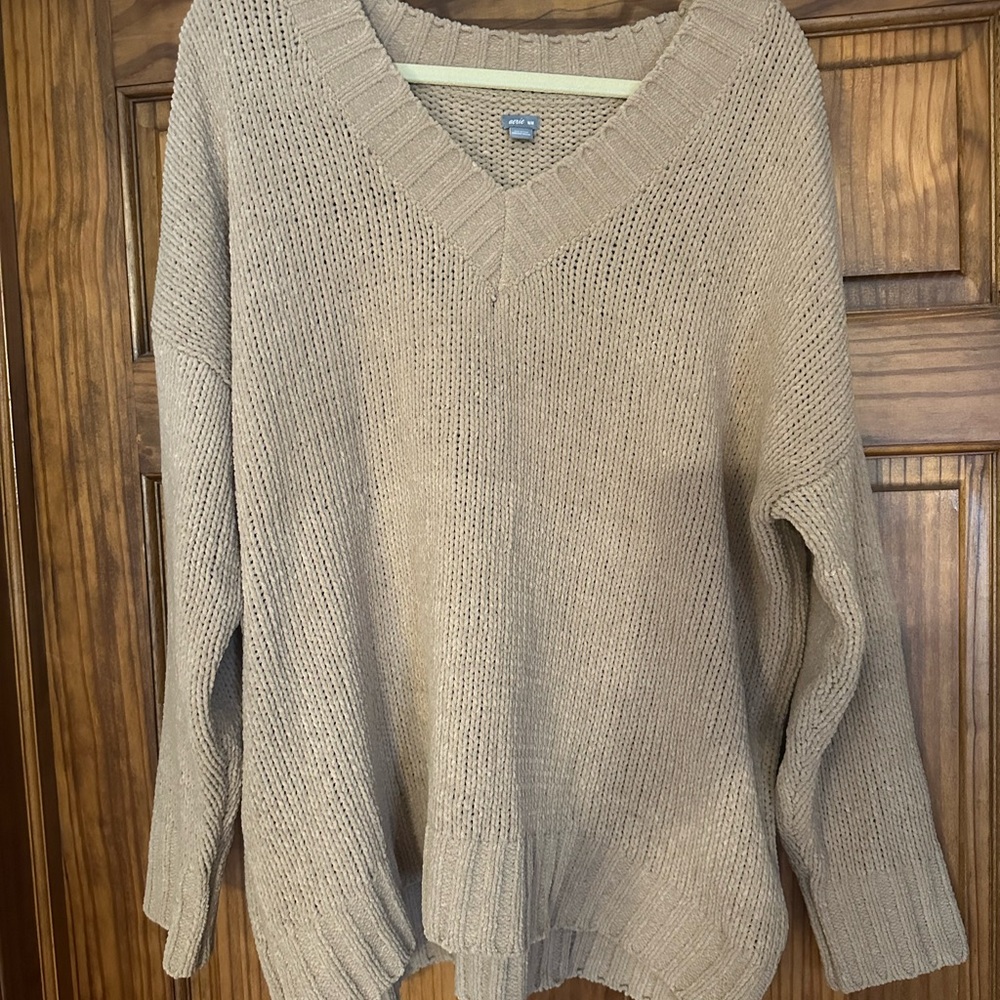 Aerie Classic Beige V-Neck Sweater
